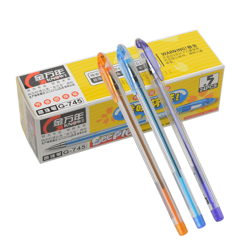 金万年g-745 香味圆珠笔 史比乐0.5mm半针管中油笔