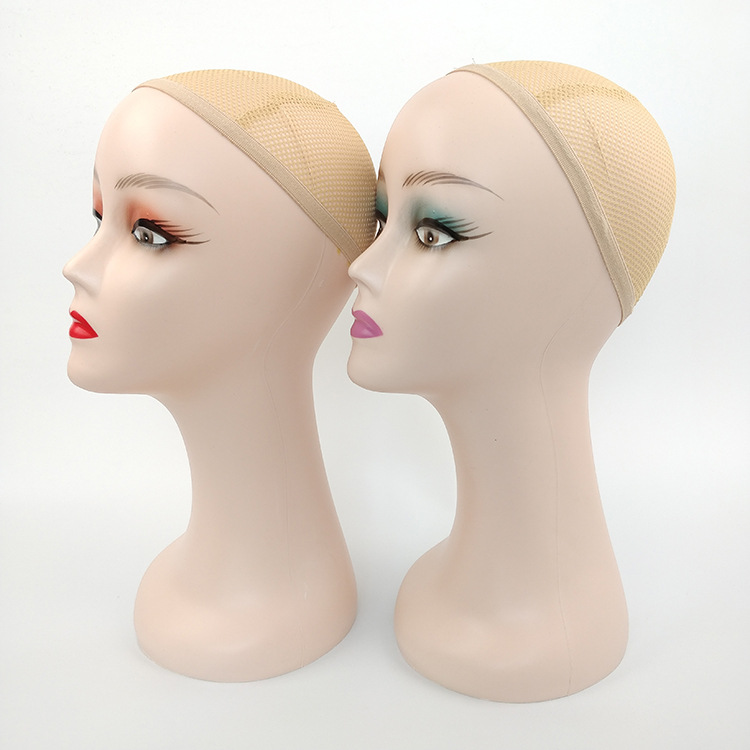 假发模特头道具艺术女头模假人头模型带妆直脖头模展示假发模特头