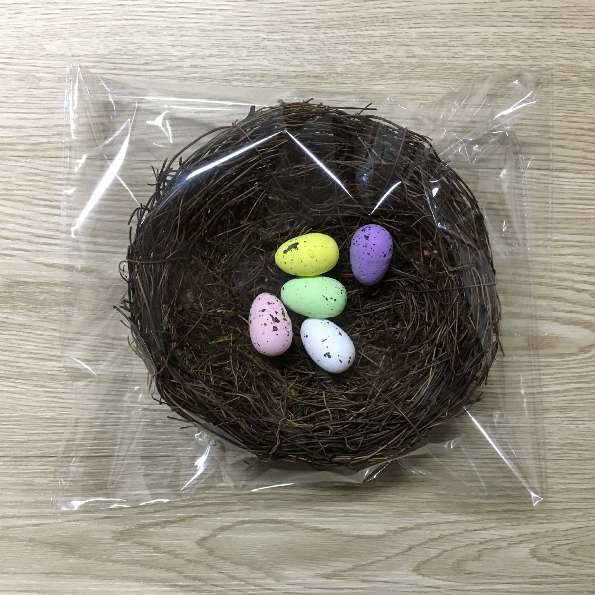 跨境专供 复活节蛤蟆藤编鸟巢鸟笼 手工鸟窝拍照道具装饰摆件鸟巢