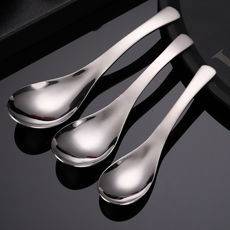 304不锈钢餐具伯爵勺加厚家用汤勺调羹饭勺酒店宫廷勺圆底勺子
