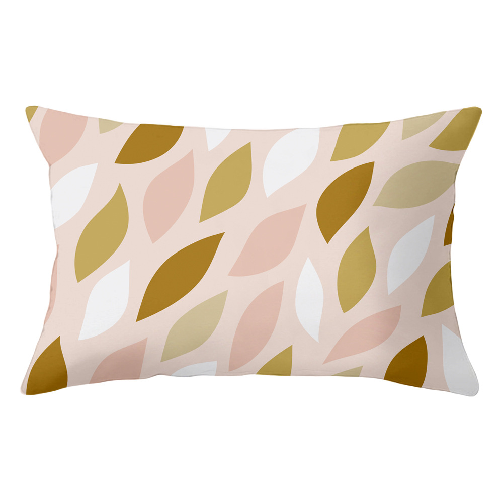 几何花纹长方形抱枕套办公室汽车沙发靠垫腰枕套批发赠品礼品定制