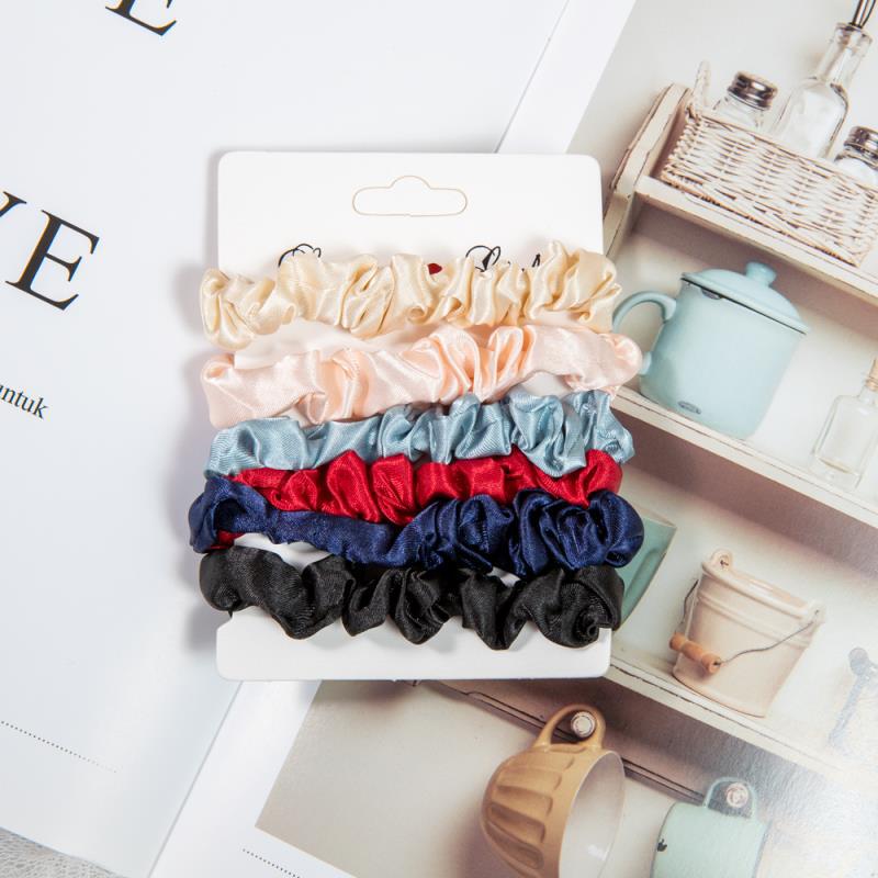 Europe and America Cross Border Ins Elegant Satin Hair Band All-Match Artificial Silk Hair Rope Hair Rope Korean Hair Accessories Wholesale