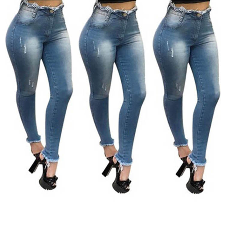 Women's Pants Denim Amazon Independent Station European and American Ladies Jeans Tassel Thin Effect Sexy Women's Jeans Women's Pants