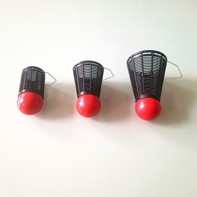 羽毛球形打窝器 塑料打窝器 撒饵笼窝料垂钓渔具配件用品渔具批发