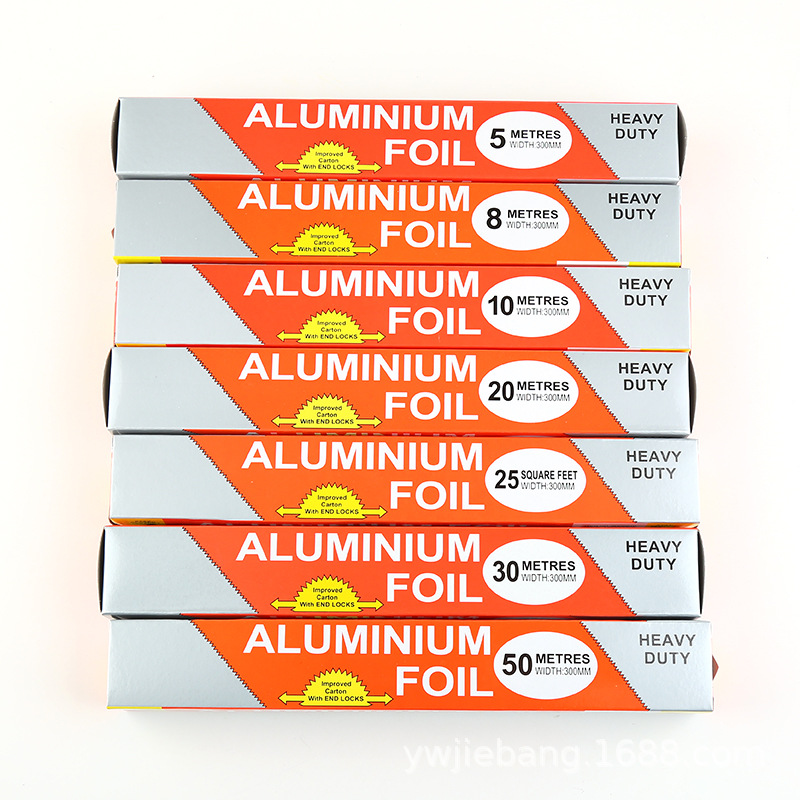 Household Aluminum Foil Tinfoil Food Grade Commercial Dascillidae Insulation Takeaway Oven Foil Baking Aluminum Foil Tinfoil Wholesale