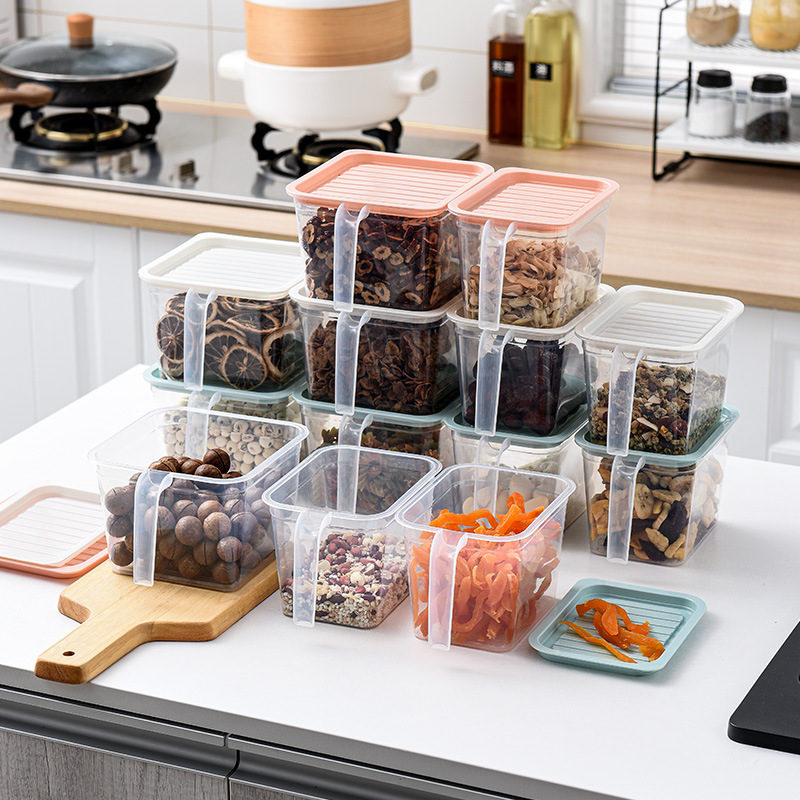 Crisper with Handle Fresh-Keeping Box with Lid Refrigerator Box Anti-Odor Can Be Storage Box