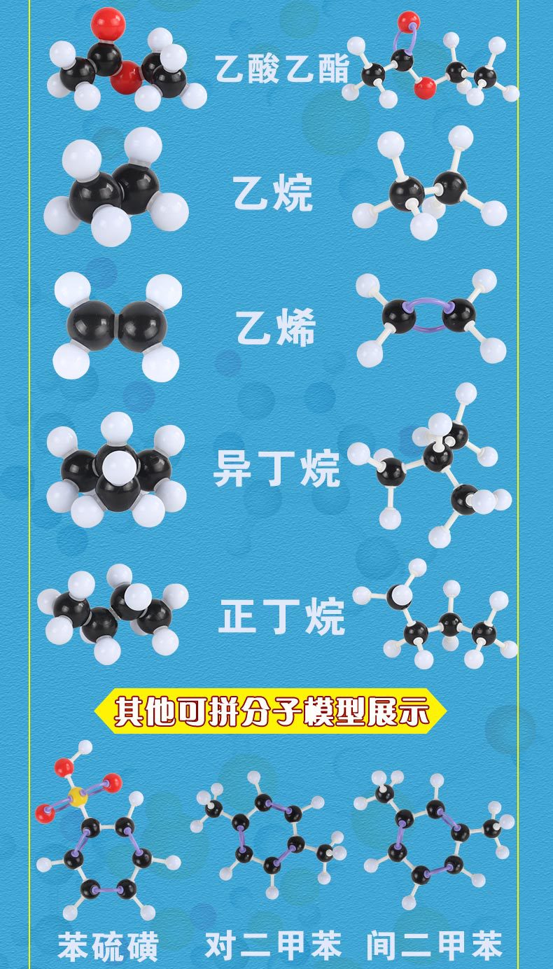 初高中化学分子结构模型lx-1032比例模型有机物原子球棍模型_意美百货