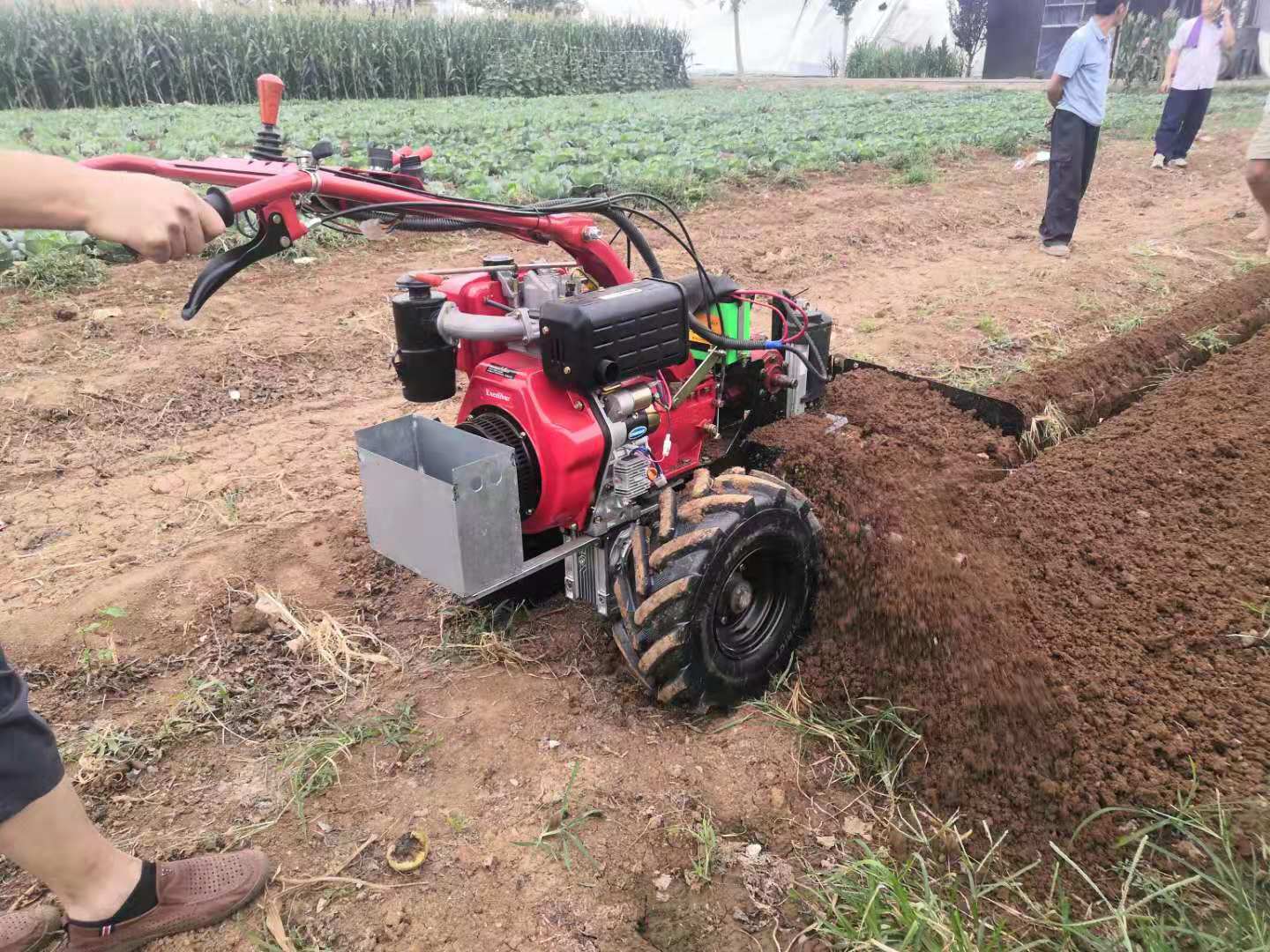 多功能园林小型开沟机 链条式农用挖沟机 犁耙翻土耙地微耕机