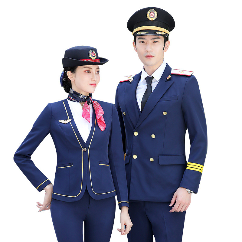 春秋新款铁路男女同款工作服高铁乘务员工装制服男乐队演出空姐服