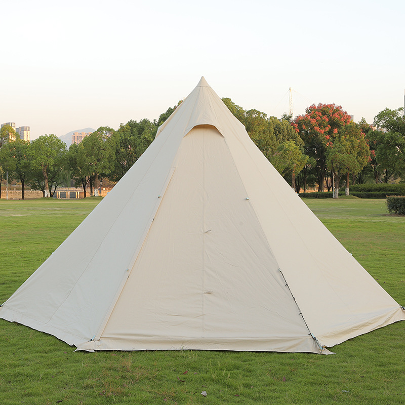 Large Outdoor Camping Mongolian Bag Travel Pointed Tent Moisture-Proof Waterproof Group Building Tent 8 Large Size Tent