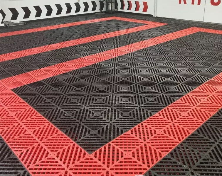 洗车房汽车店塑料拼接格栅洗车场地板地面地漏排水网格防滑垫