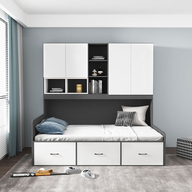 定儿童衣柜床一体多功能榻榻米床带衣柜小户型组合半高床省空间