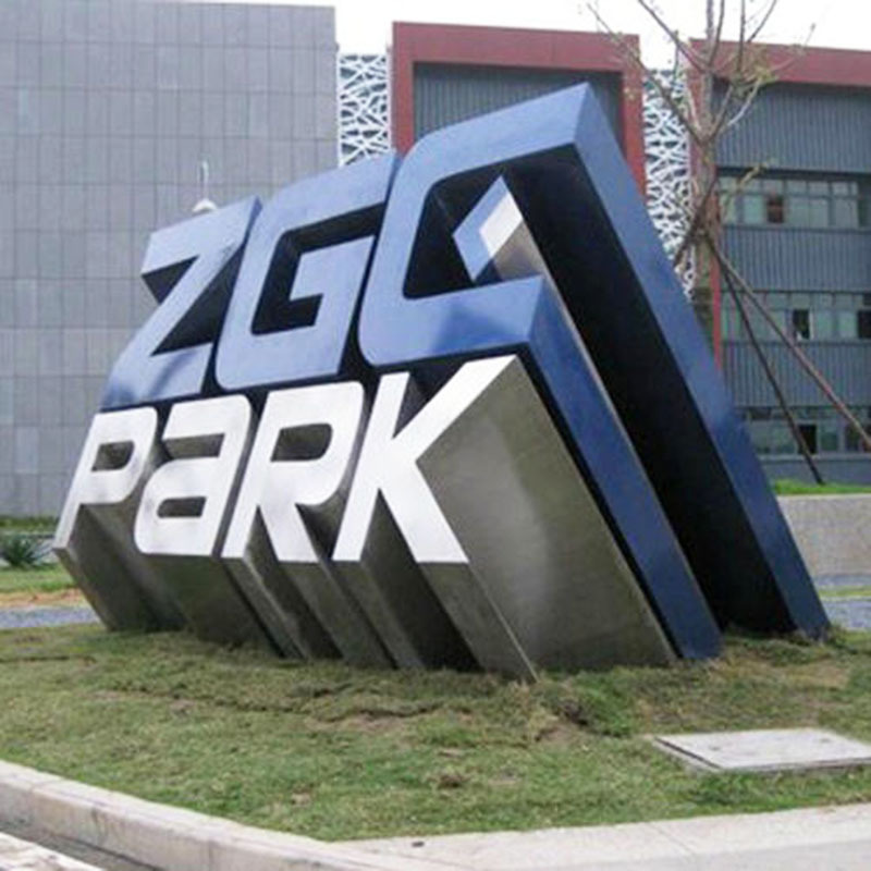 立体雕塑斜坡景观字 三维立体斜面金属字 三维立体斜面景观字