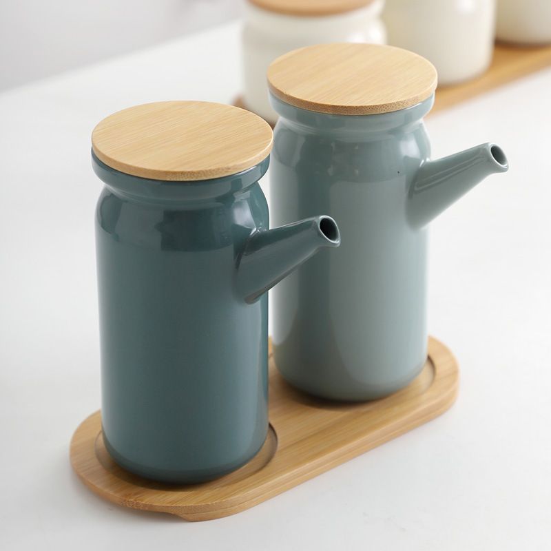 Nordic Instagram Style Bottles for Soy Sauce and Vinegar Kitchen Supplies Ceramic Spice Jar Sauce Bottle Seasoning Pot Household Oil Can Vinegar Pot