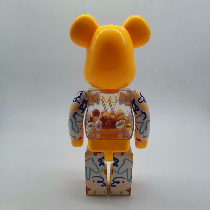 暴力熊涂鸦金蛋千秋bearbrick蓝色水波纹千秋积木熊wf fashion400