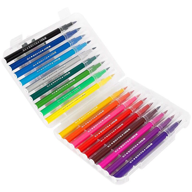 Soft Head Watercolor Pens Set 12 36 48 Color Hook Line Pen Color Brush Pen Student Comic Hand Draw Watercolor Soft Head Pen