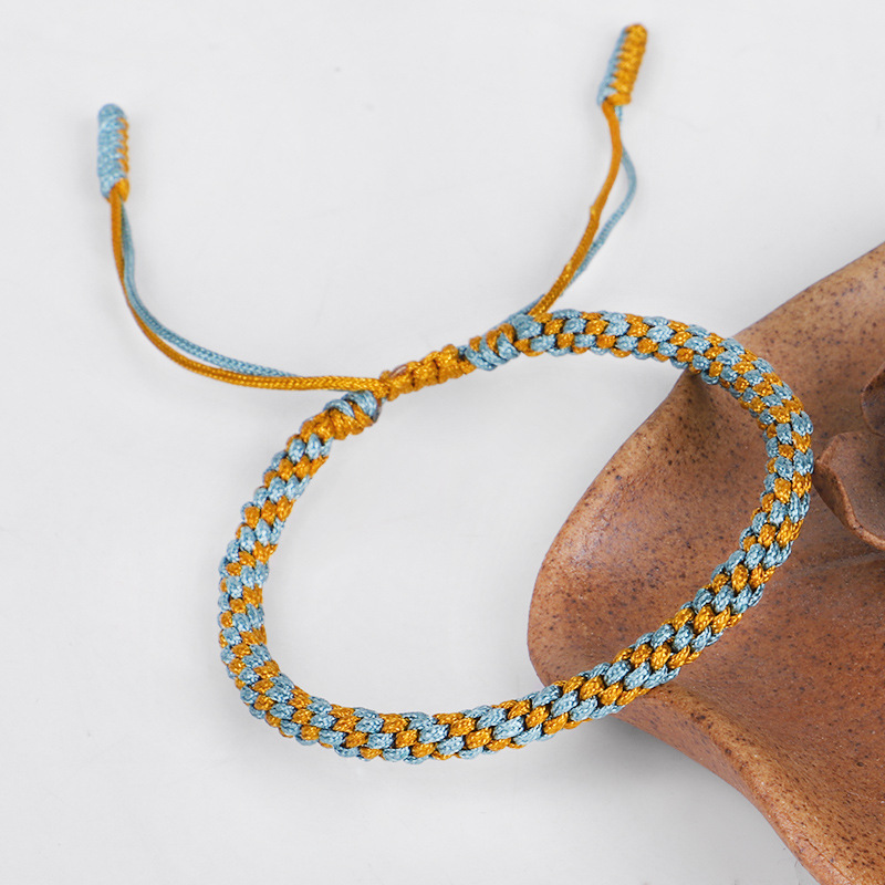 新款编织手链彩色线编玉米结手链手工手链彩色绳结手链 现货