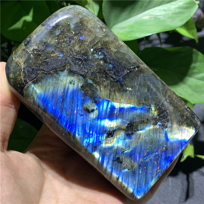 天然灰月光石拉长石原石毛料打磨抛光观赏奇石摆件矿石教学标本