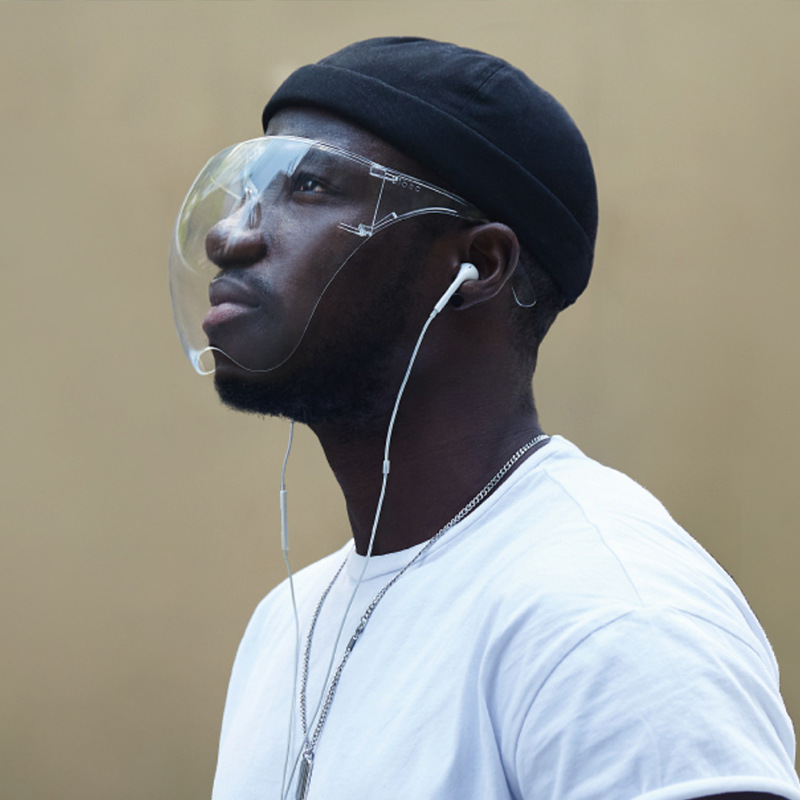 东南亚faceshield遮脸防溅防飞沫防尘雾透明隔离防护面罩劳保安全