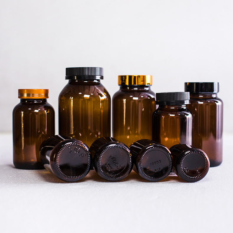 茶色密封玻璃瓶 胶囊瓶避光药瓶 小药丸分装瓶 密封冻干粉瓶批发