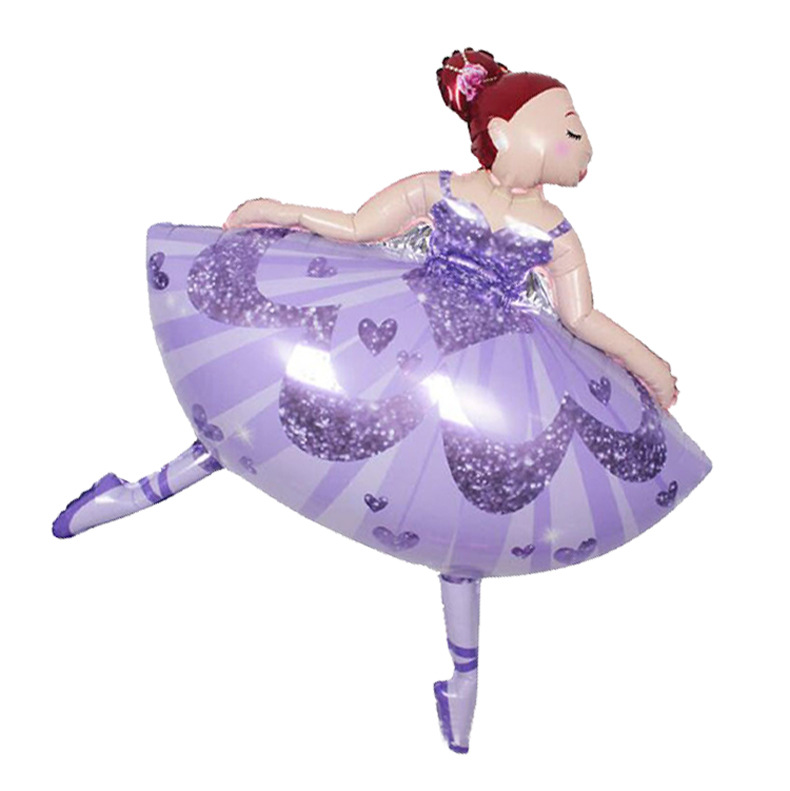 卡通气球跳舞女孩铝膜气球婚庆装饰生日布置芭蕾舞女孩卡通气球