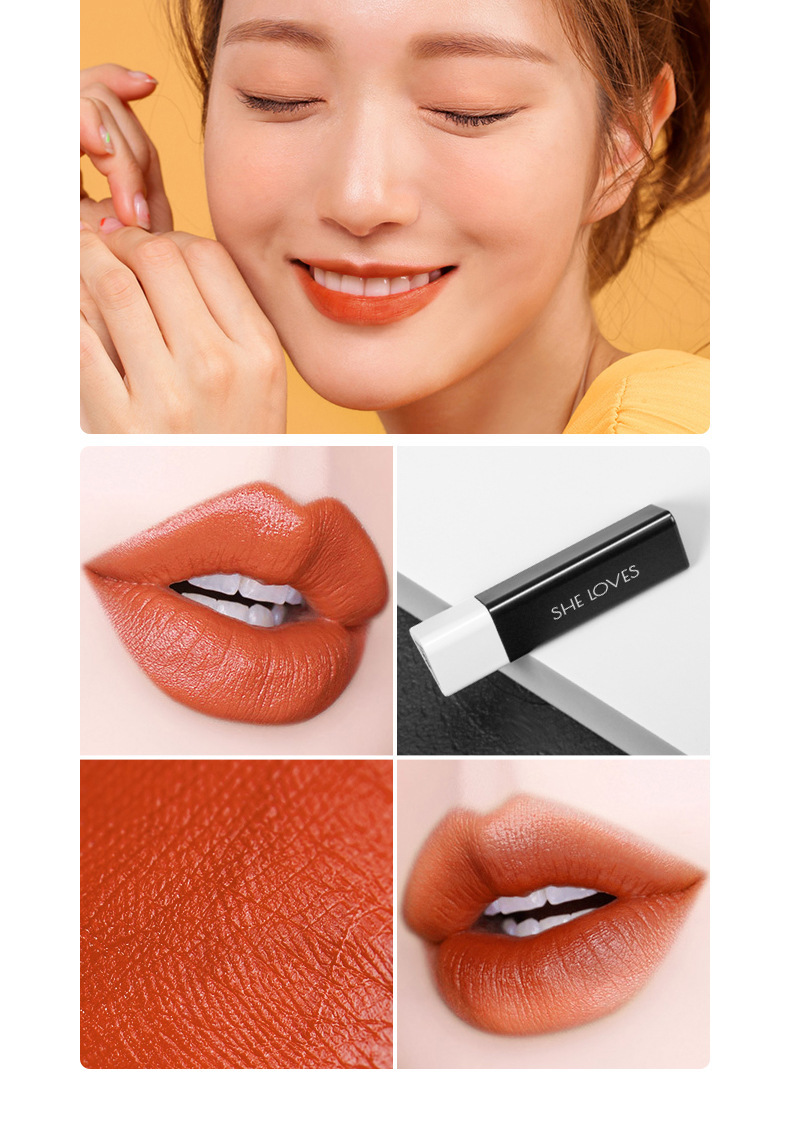 sheloves 三角哑光口红 跨境ins防水不掉色丝绒雾面哑光口红批发