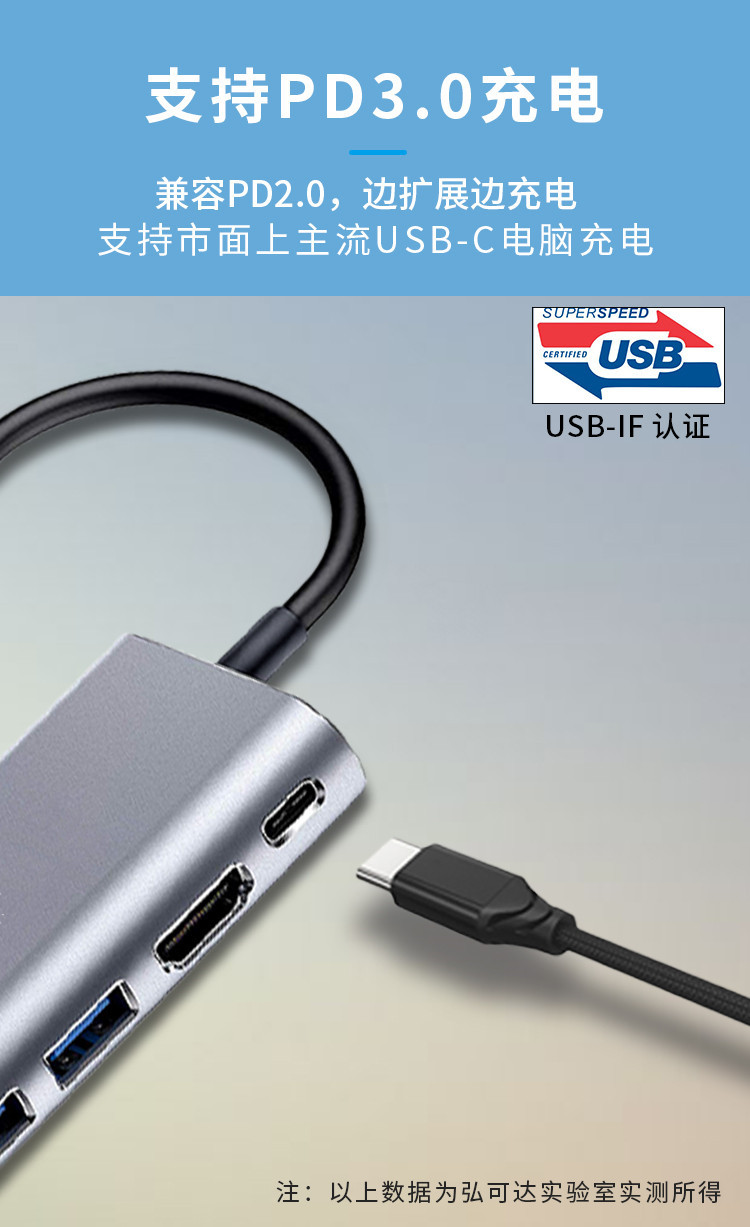 扩展坞type-c苹果电脑转换器usb-c任天堂ns投屏华为一加手机雷电3
