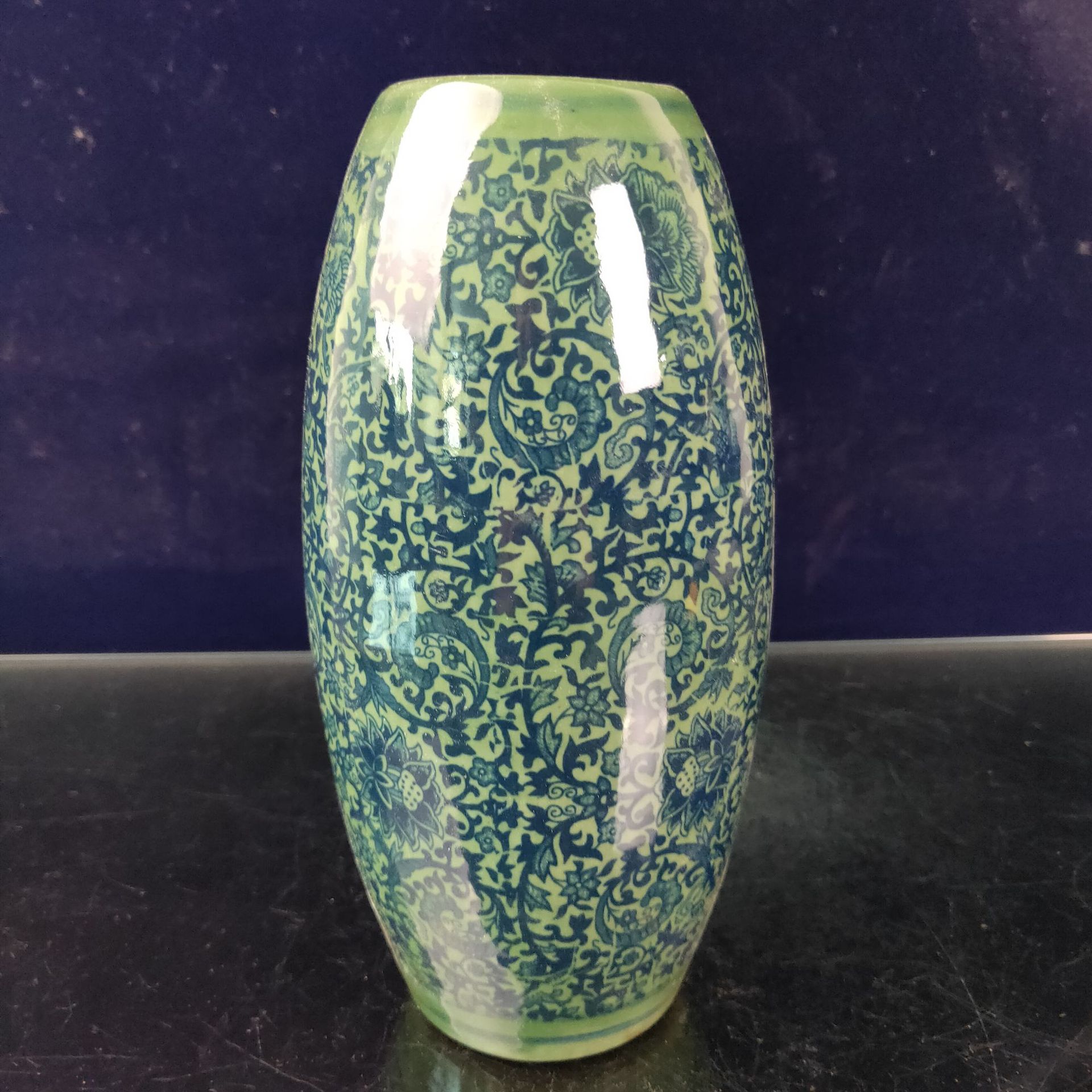 厂家古玩杂件瓷器做旧仿古青花天球花瓶家居装饰玉壶春瓶跨境货