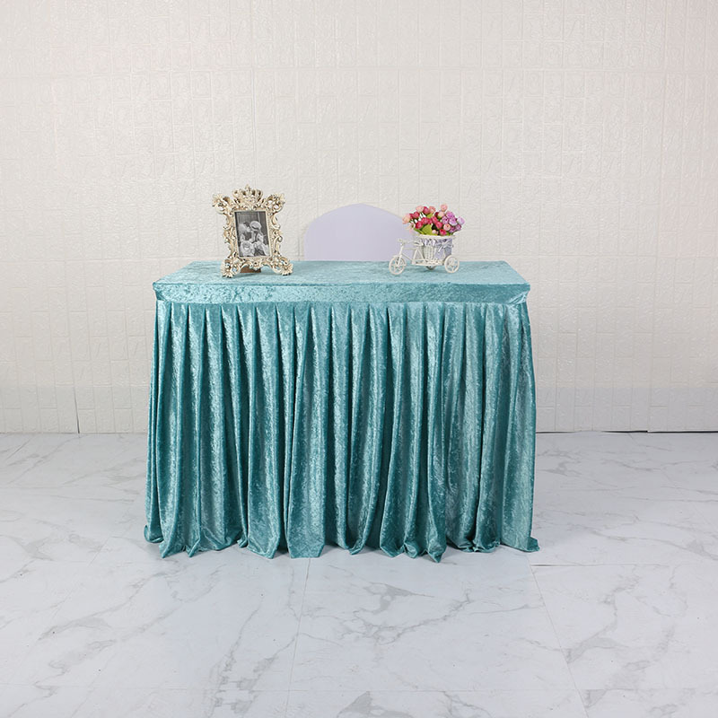 金丝绒会议桌布桌裙长方形涤纶台裙桌裙签到台布多规格颜色可选