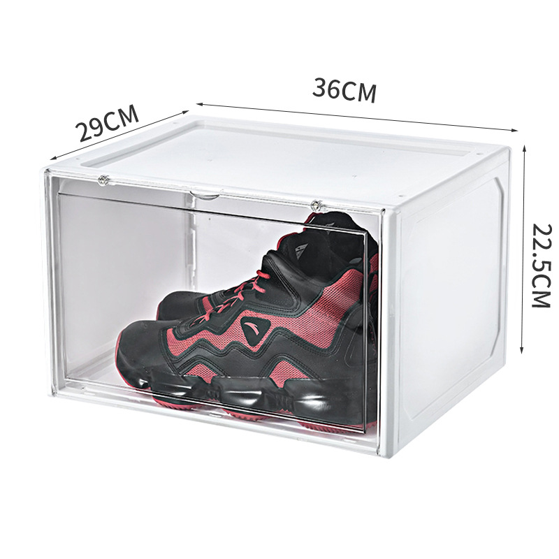 Thickened Pp Storage Box Shoe Box Transparent Acrylic Storage Dustproof AJ Basketball Shoe Box Display Shoe Cabinet Flip