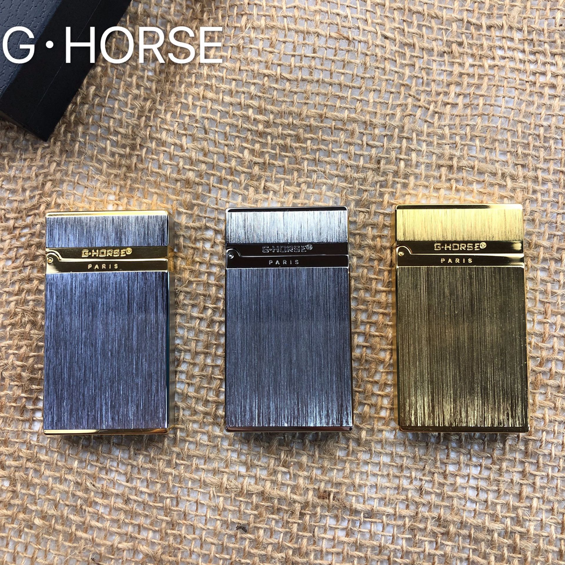 ghorse神骏煤油朗声打火机 超薄黄铜防风商务男士个性定制礼盒