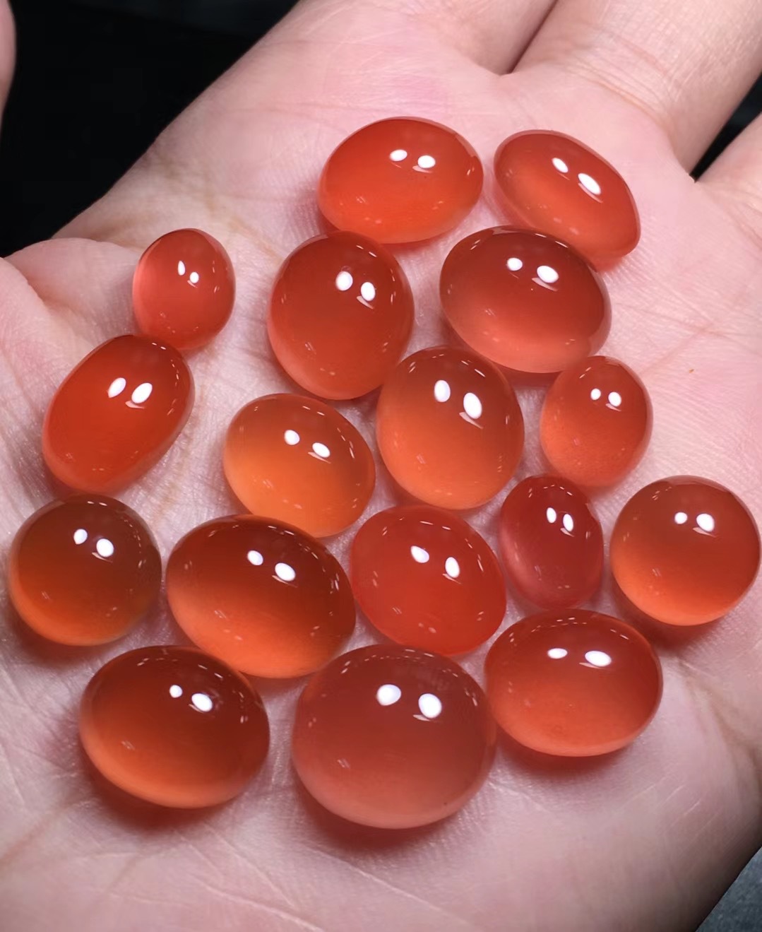 保山南红冰种戒面冰 透 红南红戒面镶嵌南红祼石戒面厂家直销