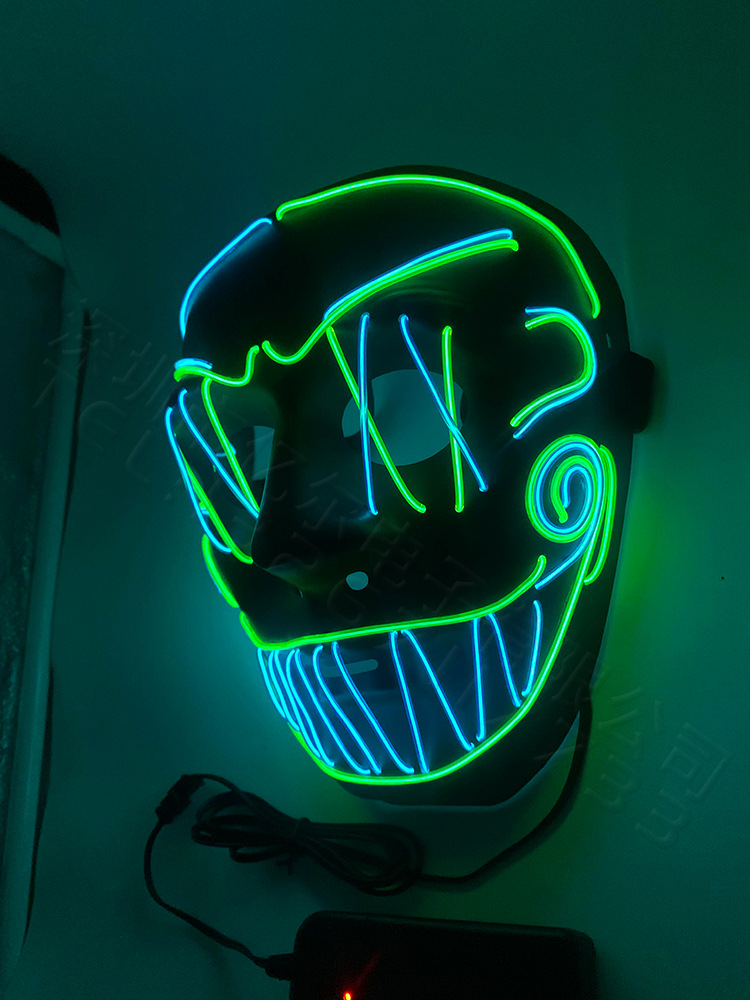 电音节派对酒吧发光面具手工定制万圣节荧光舞会led面罩假面舞会