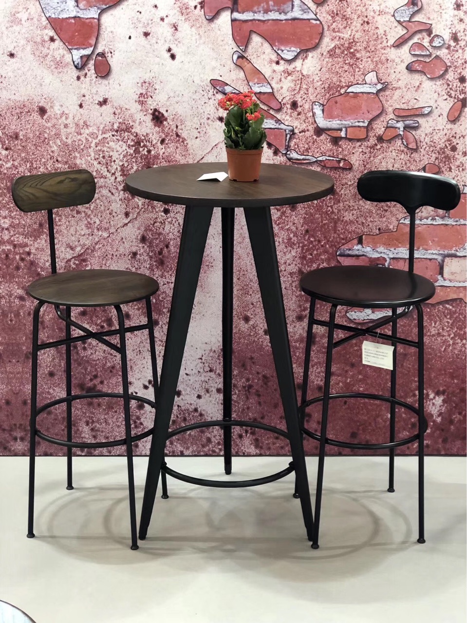 2020新款铁艺酒吧椅工业风高脚铁椅酒店桌椅金属餐桌椅