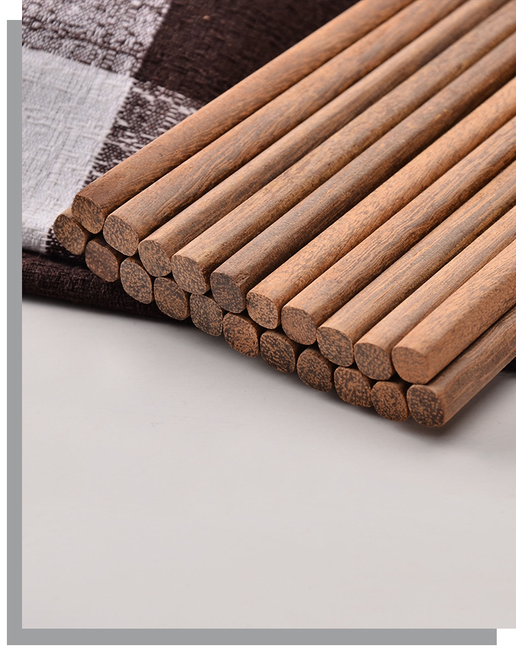 中式坤甸木实木筷子批发天然无漆无蜡家用筷礼盒餐具套装可刻logo