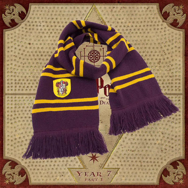 哈利波特格兰芬多斯莱特林四大学院徽章加厚加长保暖围巾针织围脖