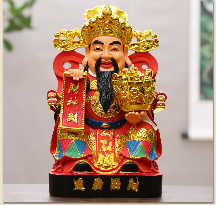 厂家批发树脂佛像招财文财神爷摆件居家供奉红衣财神神像家用财神
