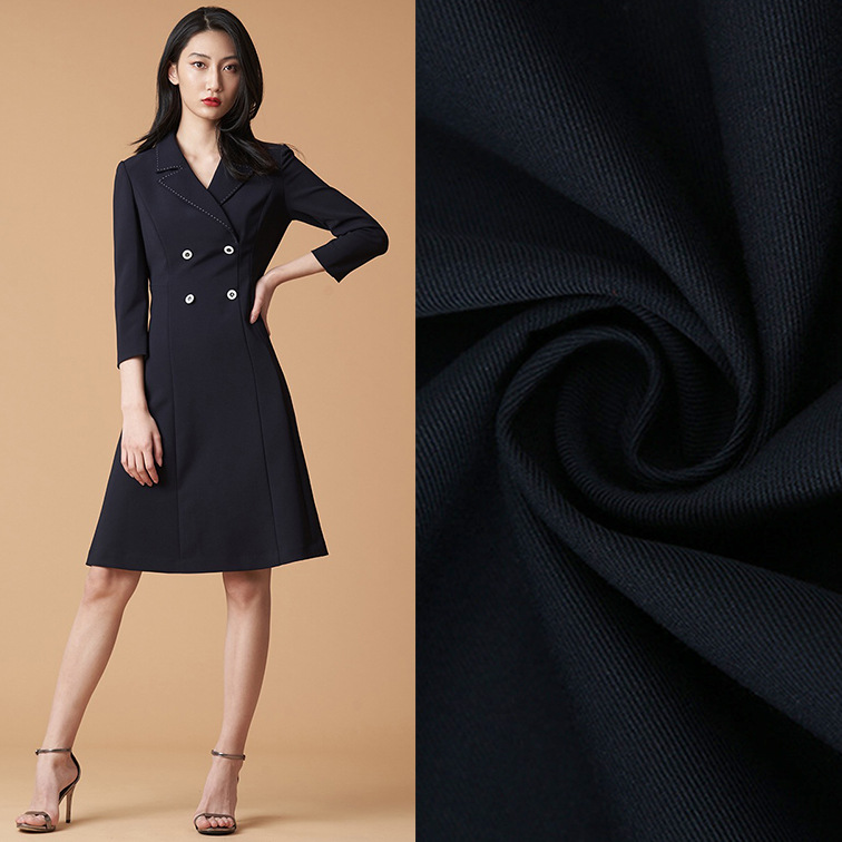 tr双纱哔叽 28/2 粗斜纹秋冬季加厚商务高端西装面料双层断背哔叽