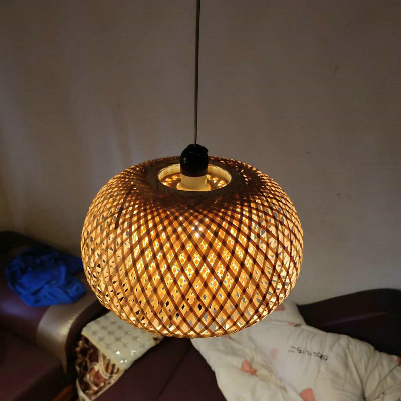 竹青双层灯笼 创意手工竹编灯笼发 手工竹制工艺品竹编灯罩