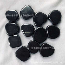 天然黑铁石打磨随形配件磁性黑磁石乱石 磁性鹅卵石 批发