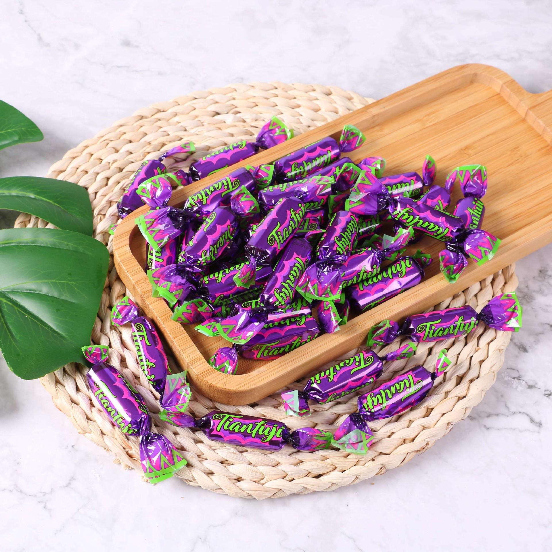 国产紫皮糖俄罗斯风味喜糖批发年货一件代发500g紫皮糖