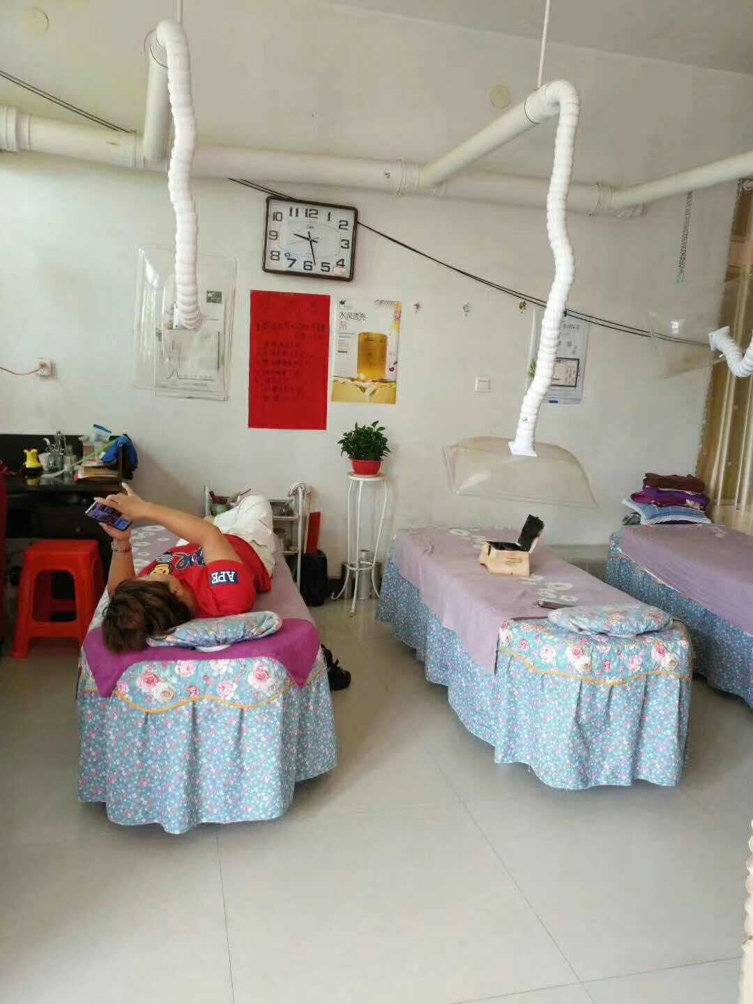 艾灸馆排烟系统家用养生馆排烟室内排烟器万向定位竹节管吸烟罩