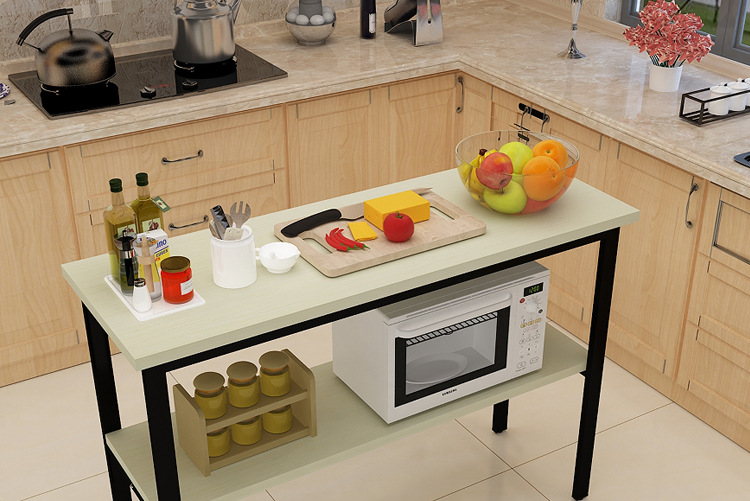 厨房桌切菜桌子操作台落地厨房置物架简易长桌多层桌子储物桌定做