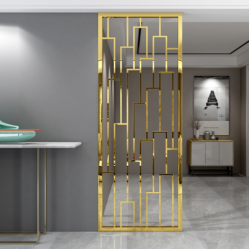 厂家屏风不锈钢隔断金属客厅装饰轻奢玄关镂空墙钛金现代网红北欧