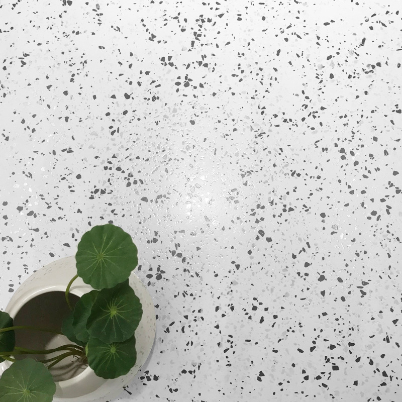 北欧白色水磨石瓷砖 黑石子水磨石地砖 客厅餐厅仿古砖卫生间墙砖