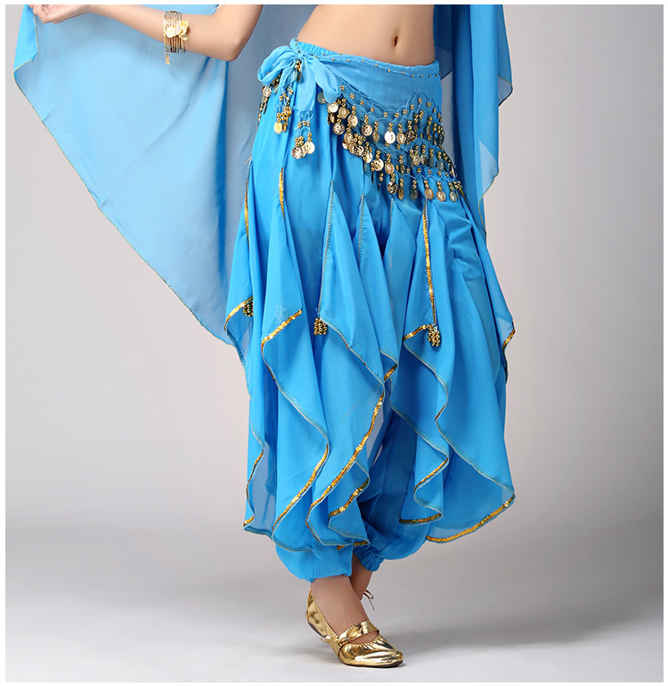 华宇印度舞舞蹈雪纺旋转裤舞台表演演出裤子肚皮舞长裤灯笼裤练习