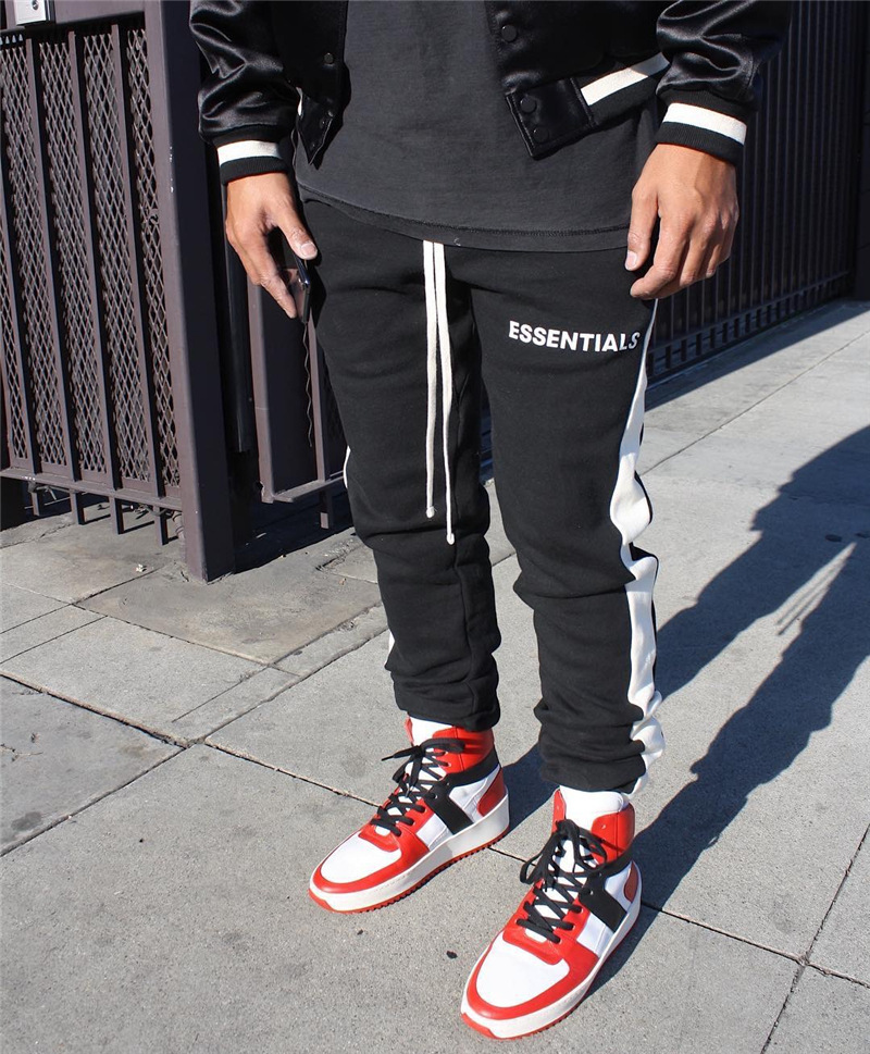 fog裤子fear of god复线essentials比伯同款拼接高街潮牌束脚卫裤