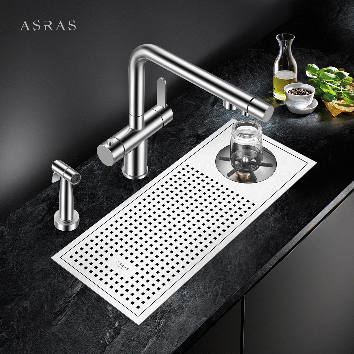 阿萨斯不锈钢洗杯器水槽奶茶咖啡厅酒水吧台自动高压商用家用