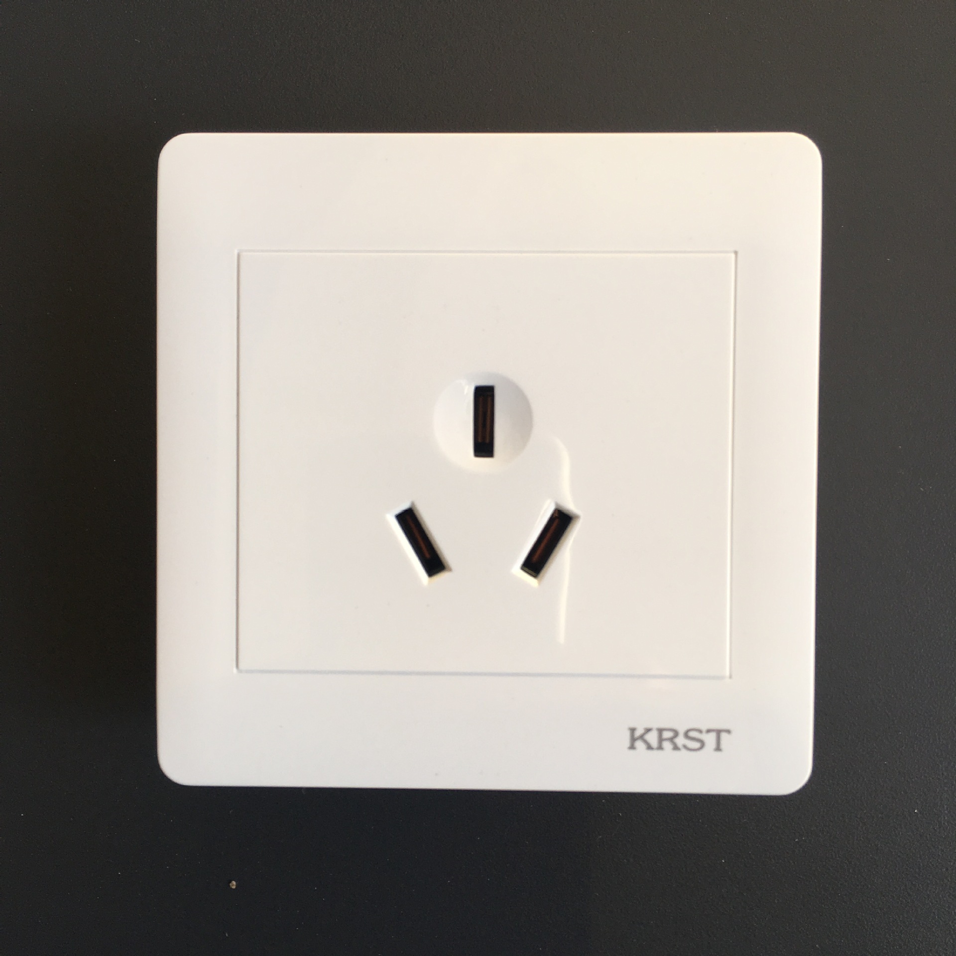krst 86型暗装阻燃pc工程款开关插座 墙壁开关 三孔16a空调插座