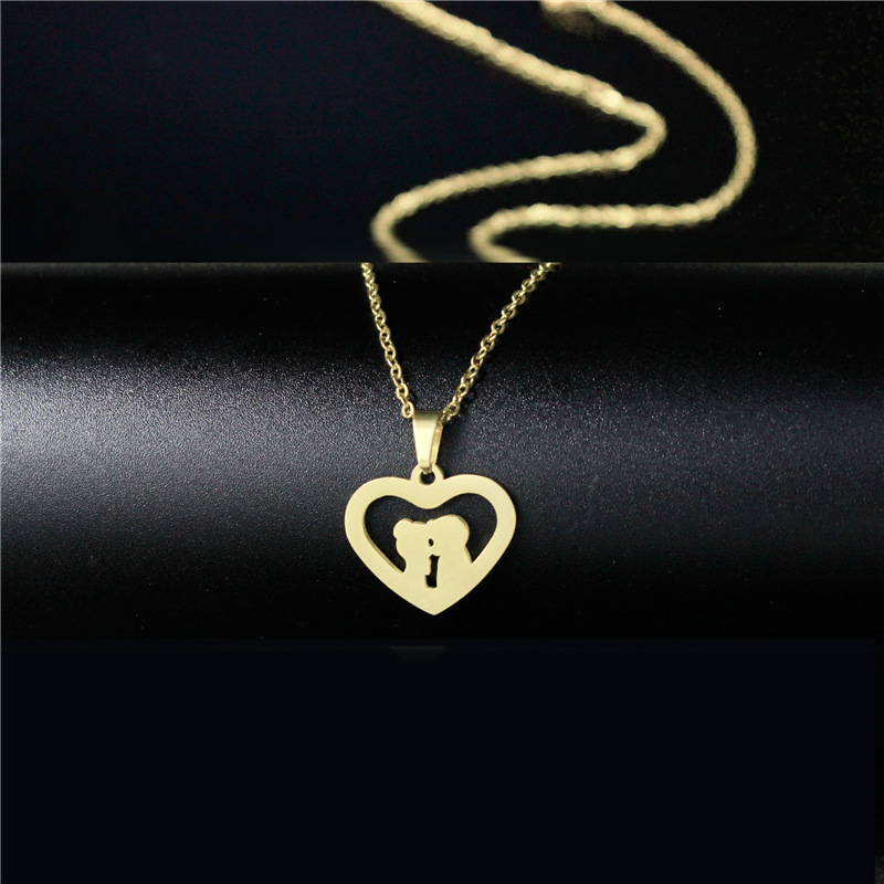 Cross-Border New Arrival Women's Heart-Shaped Necklace European and American Popular Simplicity Ornament Stainless Steel Couple Necklace Customizable